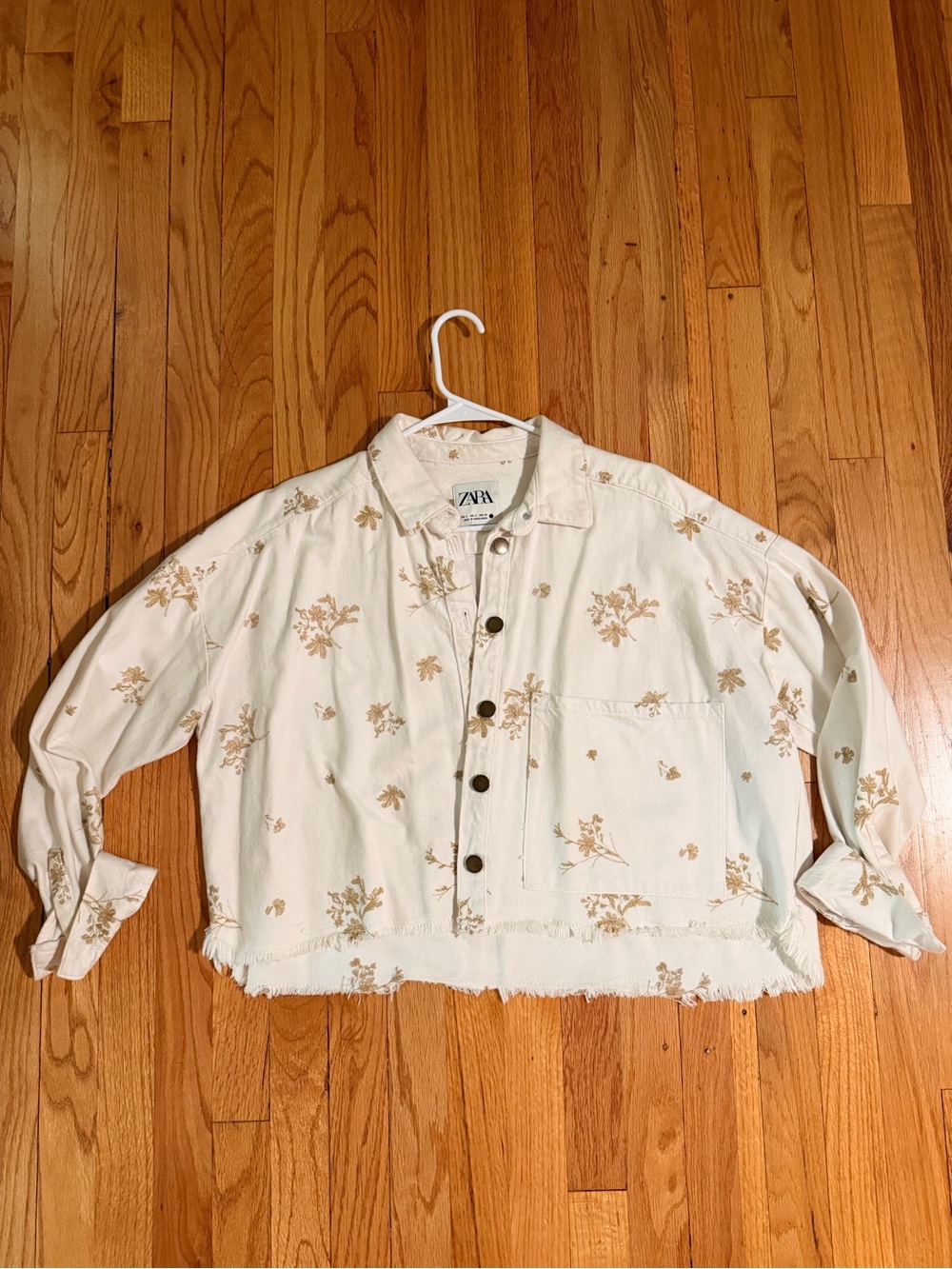 Zara Cream Jacket with Tan Floral Print